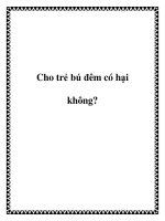 Cho trẻ bú đêm có hại không? ppt