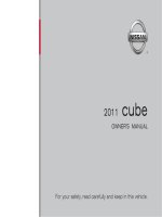 Nissan Cube 2011 owner manual - Sách hướng dẫn sử dụng xe Nissan Cube đời 2011.