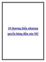 10 thương hiệu nhượng quyền hàng đầu của Mỹ potx