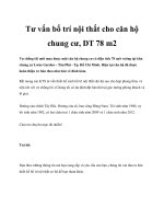 Tư vấn bố trí nội thất cho căn hộ chung cư, DT 78 m2 ppt