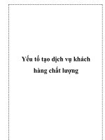 Yếu tố tạo dịch vụ khách hàng chất lượng doc