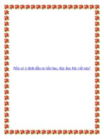 Nếu có ý định đầu tư tiền bạc, hãy đọc bài viết này! pptx