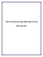 Màu sắc được lựa chọn nhiều nhất cho nội thất năm 2013 doc