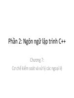 Chương 7 Kiểm soát lỗi C++