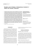Prevalence and Its Predictors of Extrapulmonary Involvement in Patients with Pulmonary Tuberculosis pdf
