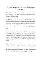 Để doanh nghiệp Việt Nam chiếm lĩnh thị trường nội địa? docx