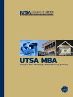 utsa MBa Theory wiTh PracTice. rigor wiTh relevance doc