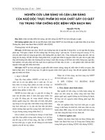 Nghiên cứu lâm sàng và cận lâm sàng của ngộ độc thực phẩm do hoá chất gây co giật tại Trung tâm Chống độc bệnh viện Bạch Mai potx