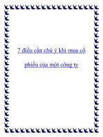 7 điều cần chú ý khi mua cổ phiếu của một công ty ppt