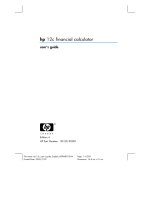 Hp 12c financial calculator user''''s guide pot
