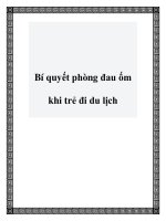 Bí quyết phòng đau ốm khi trẻ đi du lịch pdf