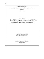 Quan hệ thương mại song phương Việt Nam Trung Quốc thực trạng và giải pháp