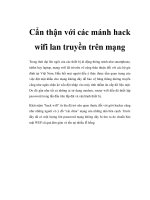 Cẩn thận với các mánh hack wifi lan truyền trên mạng doc