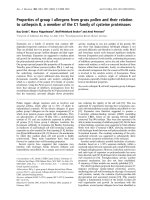 Báo cáo Y học: Properties of group I allergens from grass pollen and their relation to cathepsin B, a member of the C1 family of cysteine proteinases pdf