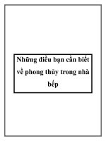 Những điều bạn cần biết về phong thủy trong nhà bếp potx
