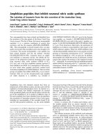 Báo cáo Y học: Amphibian peptides that inhibit neuronal nitric oxide synthase The isolation of lesueurin from the skin secretion of the Australian Stony Creek Frog Litoria lesueuri docx