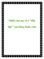 Nhiều cha mẹ vô ý 