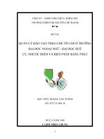 quản lý đào tạo theo chế tín chỉ ở trường đại học ngoại ngữ - đại học huế