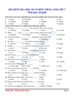 Đề thi học kỳ 2 môn Anh văn lớp 7 Đề 4 doc