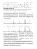 Báo cáo Y học: Structural studies on the core and the O-polysaccharide repeating unit of Pseudomonas aeruginosa immunotype 1 lipopolysaccharide pot