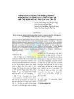 NGHIÊN CỨU SỬ DỤNG CHẾ PHẨM VI SINH VẬT NHẰM NÂNG CAO NĂNG SUẤT, CHẤT LƯỢNG VÀ HẠN CHẾ BỆNH HÉO RŨ, THỐI QUẢ CHO CÂY ỚT pptx