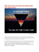 nếu bạn vẫn còn sống thì đừng phán xét người khác