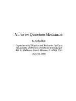 Notes on quantum mechanics   k  schulten