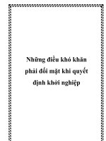 Những điều khó khăn phải đối mặt khi quyết định khởi nghiệp pdf