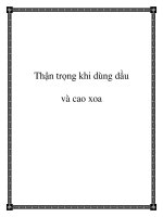Thận trọng khi dùng dầu và cao xoa pdf