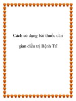 Cách sử dụng bài thuốc dân gian điều trị Bệnh Trĩ pdf
