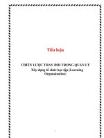 tiểu luận chiến lược thay đổi trong quản lý - xây dựng tổ chức học tập (learning organaization)