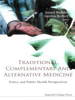 TRADITIONAL, COMPLEMENTARY AND ALTERNATIVE MEDICINE Policy and Public Health Perspectives potx