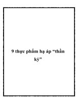 9 thực phẩm hạ áp “thần kỳ” potx