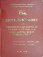 phòng thương mại và công nghiệp việt nam với hoạt động xúc tiến thương mại cho các doanh nghiệp trong quá trình hội nhập kinh tế quốc tế