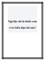 Ngộ độc chì từ thuốc cam ở trẻ biểu hiện thế nào? pptx