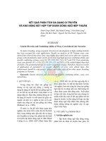 Kết quả phân tích đa dạng di truyền và khả năng kết hợp tập đoàn dòng ngô nếp thuần pptx