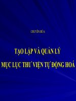 Tạo lập và quản lý mục lục thư viện tự động hóa khổ mẩu MARC21 doc