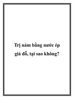 Trị nám bằng nước ép giá đỗ, tại sao không? pot