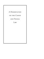 A Dissertation on the Canon and Feudal Law ppt