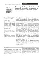 Ranking of diagnostic features of childhood pulmonary tuberculosis by medical doctors in southeastern Nigeria pdf