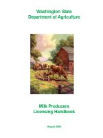 Washington State Department of Agriculture Milk Producers Licensing Handbook potx