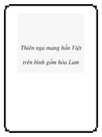 Thiên nga mang hồn Việt trên bình gốm hóa Lam doc