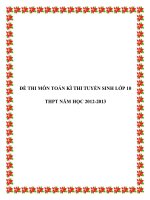 ĐỀ THI MÔN TOÁN KÌ THI TUYỂN SINH LỚP 10 THPT NĂM HỌC 2012-2013 doc