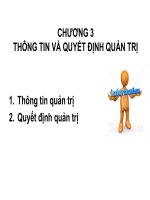 bài giảng quản trị học ( phùng minh đức) - chương 3 thông tin và quyết định quản trị