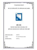 ĐỀ TÀI: PHƯƠNG PHÁP PHÂN TÍCH HÒA VỐN ĐÒN BẨY KINH DOANH VÀ ĐÒN BẨY TỔNG HỢP potx