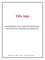 Tiểu luận: Thu thập thông tin về duy trì và phát triển tổ chức của một cơ quan cụ thể, và chỉ ra những chính sách mà họ đang dùng. potx