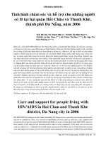 Tình hình chăm sóc và hỗ trợ cho những người có H tại hai quận Hải Châu và Thanh Khê, thành phố Đà Nẵng, năm 2006 pdf