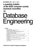 A quarterly bulletin of the IEEE computer society technical committee on Database engineering (VOL. 8) ppt
