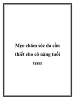Mẹo chăm sóc da cần thiết cho cô nàng tuổi teen potx