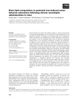 Báo cáo khoa học: Brain lipid composition in postnatal iron-induced motor behavior alterations following chronic neuroleptic administration in mice potx
